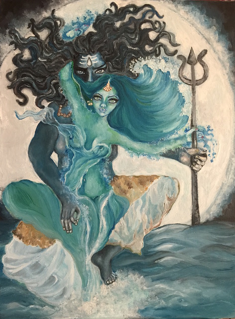 472x640 Sangeetha Bansal Artwork Divine Dance Original Painting Oil - Dancing Shiva Painting