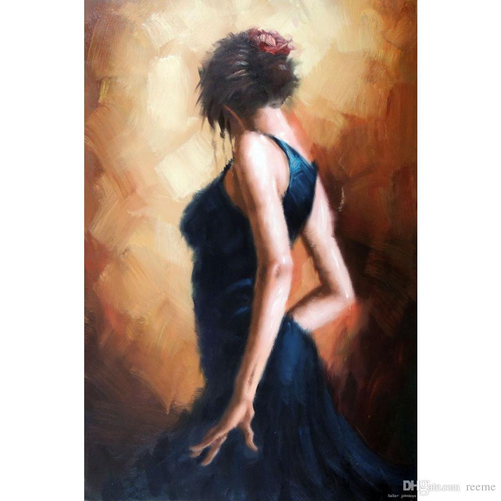 1000x1000 2018 Flamenco Dancer Paintings Spanish Art Dancing Woman - Dancing Woman Painting