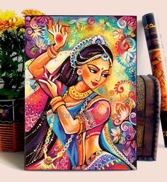 236x257 Bollywood Dance, Indian Woman, Indian Decor, Indian Classical - Dancing Woman Painting