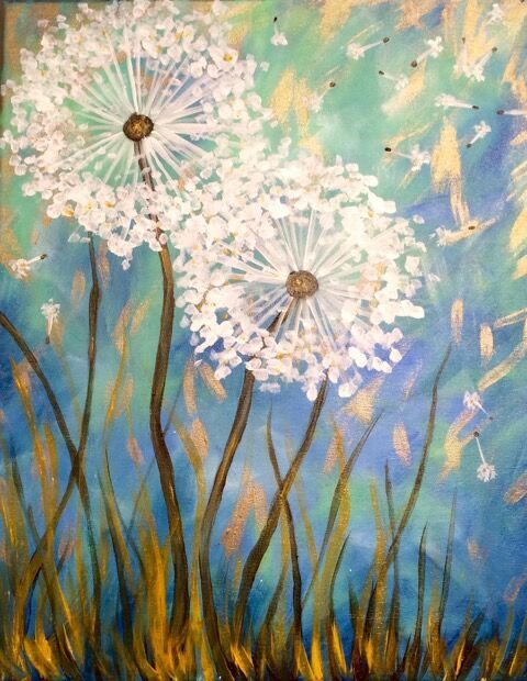 Dandelion Acrylic Painting at PaintingValley.com | Explore collection ...