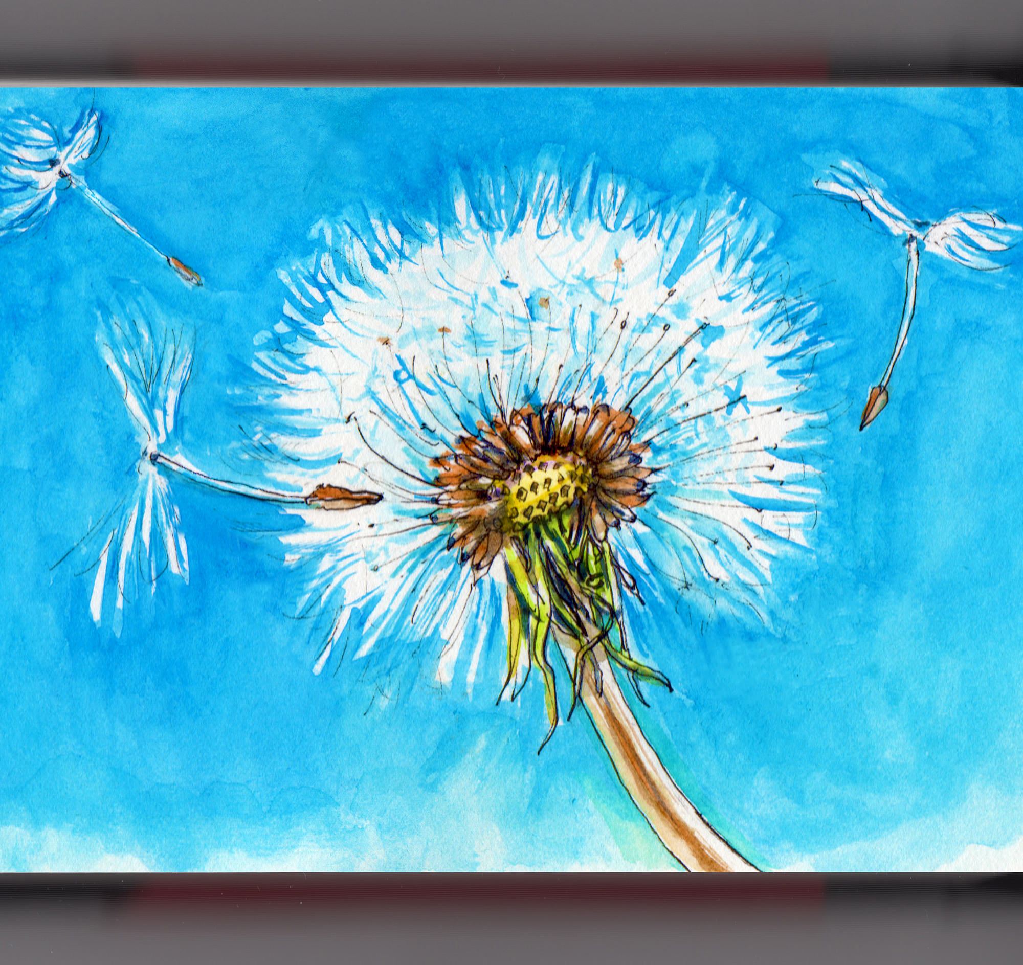 2000x1887 ~ Make A Wish - Dandelion Acrylic Painting