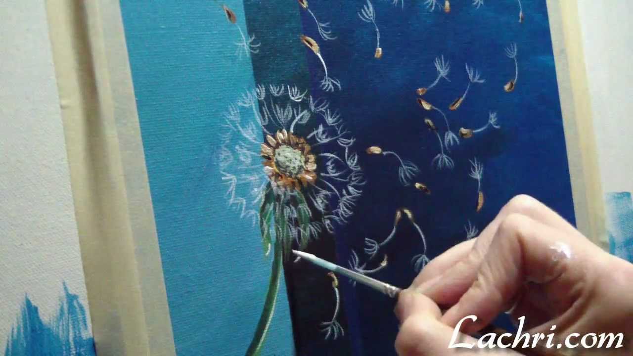 1280x720 How To Paint A Simple Dandelion With Liquitex Acrylic Paintd - Dandelion Acrylic Painting