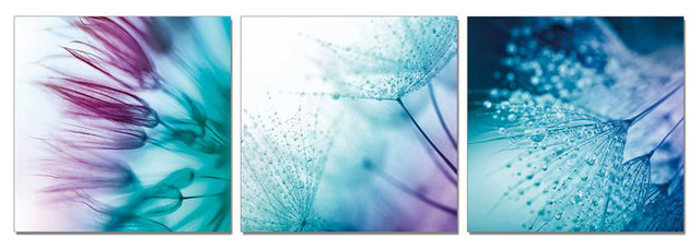 640x228 Modrest Dandelion 3 Panel Acrylic Painting - Dandelion Acrylic Painting