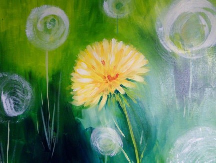 432x325 Paint Party - Dandelion Acrylic Painting