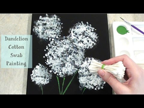 480x360 Dandelion Cotton Swab Canvas Painting - Dandelion Canvas Painting