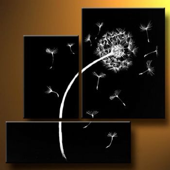 350x350 Dandelion Ii Modern Canvas Art Wall Decor Floral Oil Painting Wall - Dandelion Canvas Painting