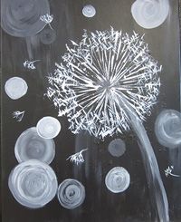 200x245 Dandelion Canvas Painting, Norman, Ok. Paintings - Dandelion Canvas Painting
