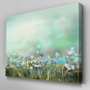 300x300 Fl408 Blue Dandelion Field Canvas Wall Art Framed Picture Print Ebay - Dandelion Canvas Painting