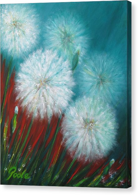 442x622 Swamp Dandelions Painting By Pamela Poole - Dandelion Canvas Painting