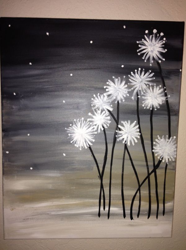 600x805 Dandelion Canvas Diy Canvas, Dandelions And Super Easy - Dandelion Canvas Painting