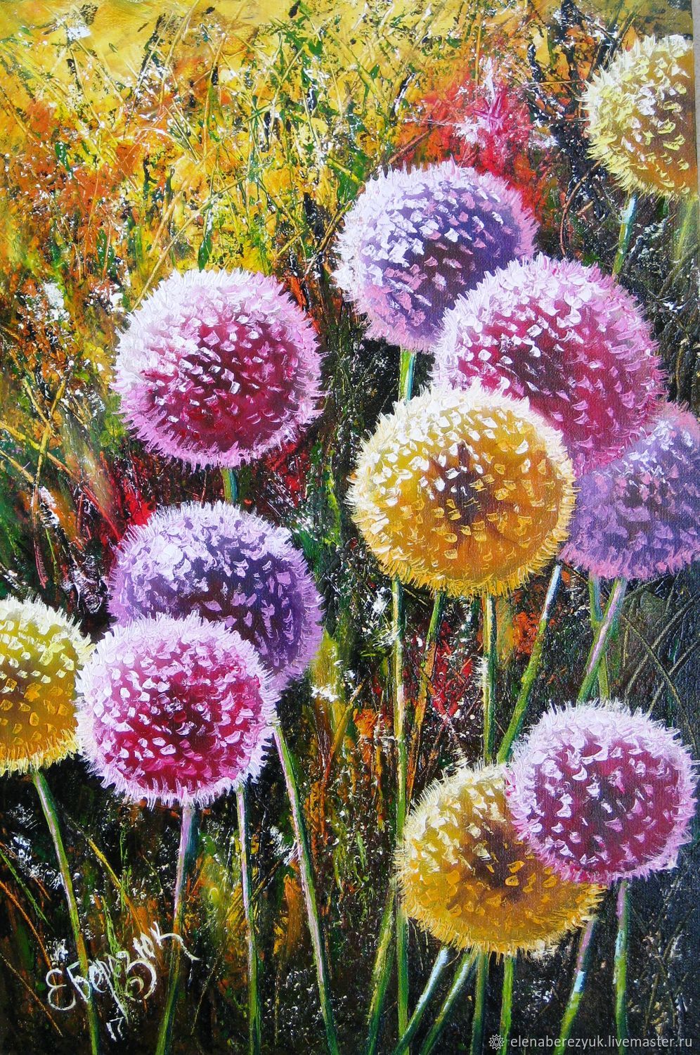 996x1500 Dandelion Flower Art Original Oil Painting Summer Landscape Shop - Dandelion Oil Painting
