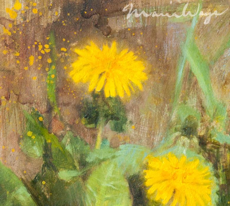 780x700 Daring Dandelion Original Oil Painting - Dandelion Oil Painting