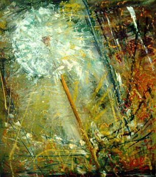 308x350 Juri Remyga, The Dandelion, Oil Painting, 1994 - Dandelion Oil Painting