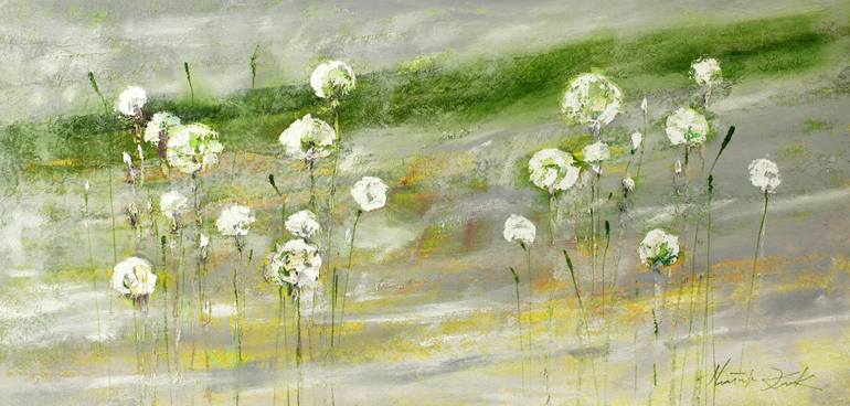770x368 Saatchi Art Dandelions On The Green Hills Painting By Margaret Raven - Dandelion Oil Painting