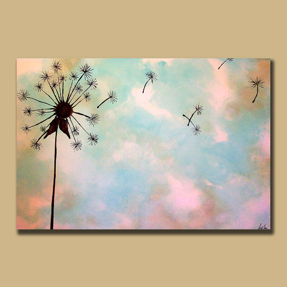 570x570 Minimal Dandelion Custom Painting 24 X 36 Perfect Wall Art - Dandelion Painting