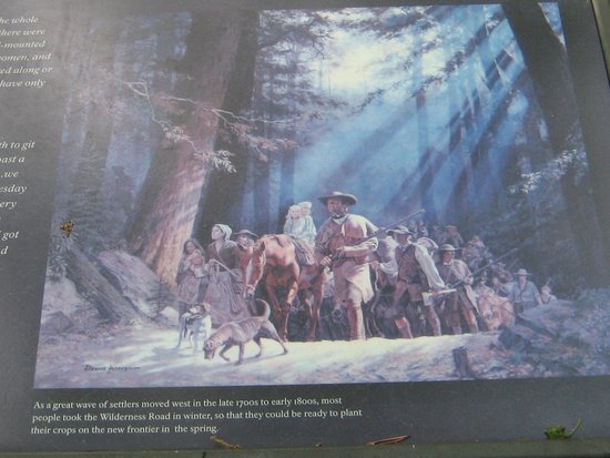 550x413 Painting Of Settlers Led By Daniel Boone Though Cumberland Gap - Daniel Boone Cumberland Gap Painting
