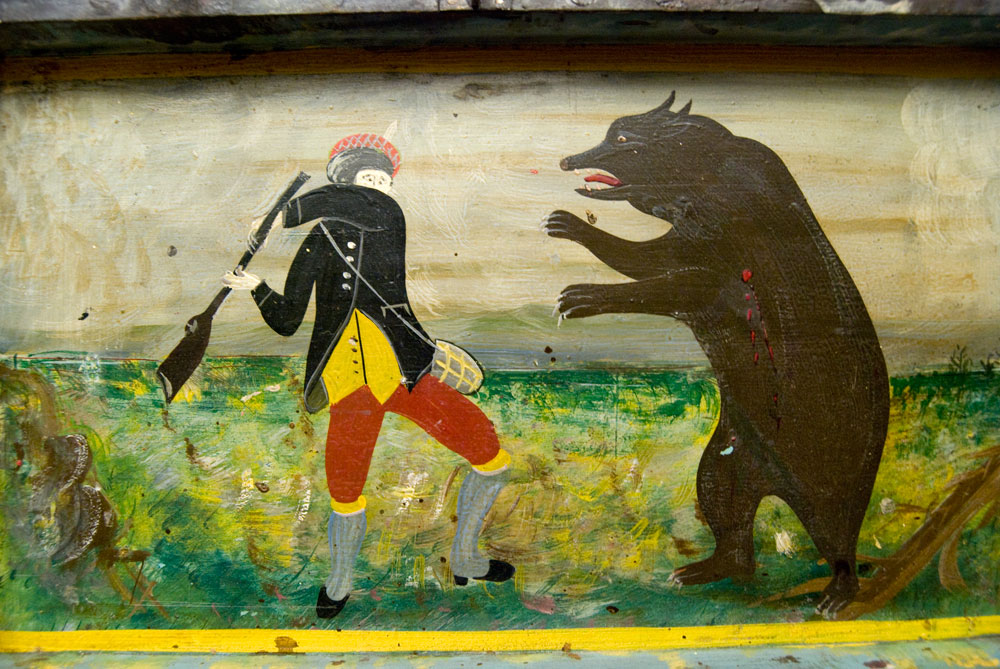1000x669 Daniel Boone And The Bear Folk Art Painted 19th Century American - Daniel Boone Painting