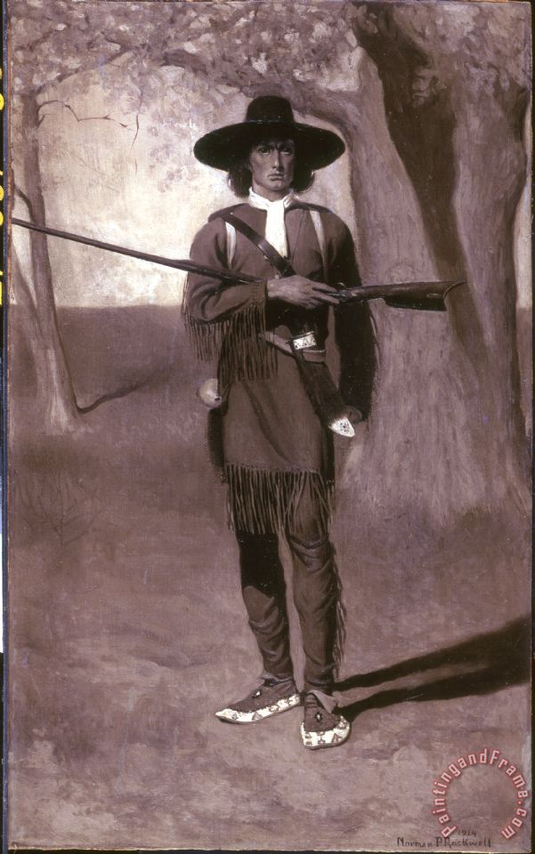 601x960 Norman Rockwell Daniel Boone, Pioneer Scout 1912 Painting - Daniel Boone Painting
