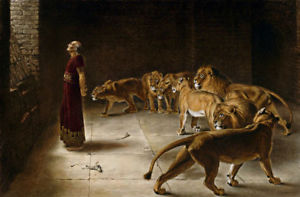 300x197 Daniel In The Lions Den By Briton Riviere, Oil Painting - Daniel In The Lions Den Painting