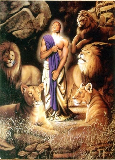 397x550 Aaron Hicks Daniel In The Lions Den - Daniel In The Lions Den Painting