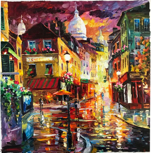 633x640 Daniel Wall Artwork Montmartre Paris Original Painting Oil - Daniel Wall Painting