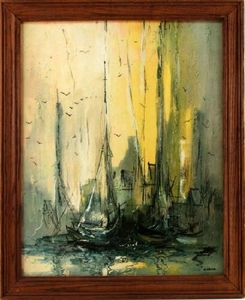 245x300 Danny Garcia Mid Century Modern Nautical Painting Lot Art - Danny Garcia Painting