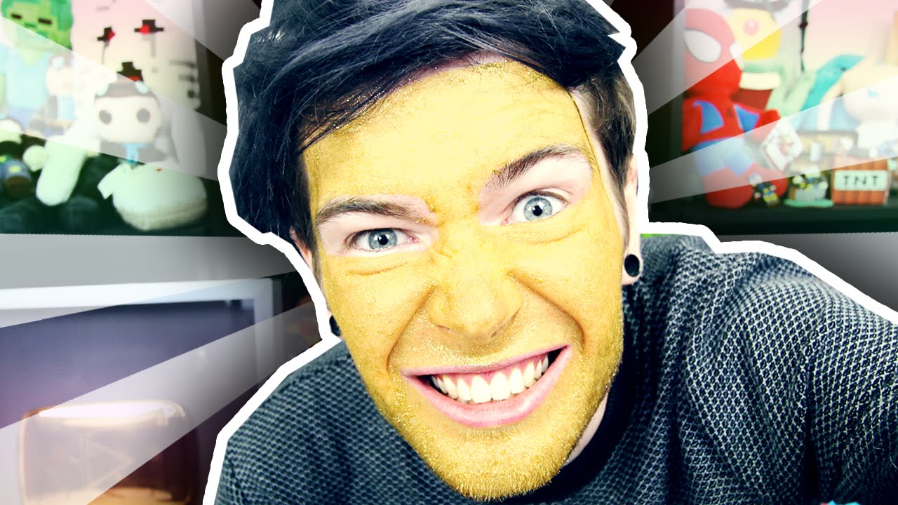 1280x720 Painting My Face Gold!! - Dantdm Painting