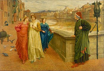 350x242 Dante And Beatrice (Painting) - Dante Alighieri Painting