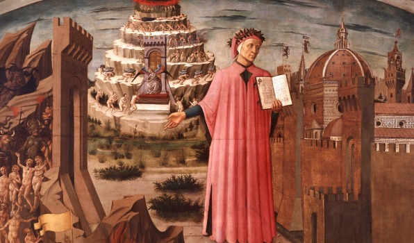 596x350 Dante He Went Mad In His Hell - Dante Alighieri Painting