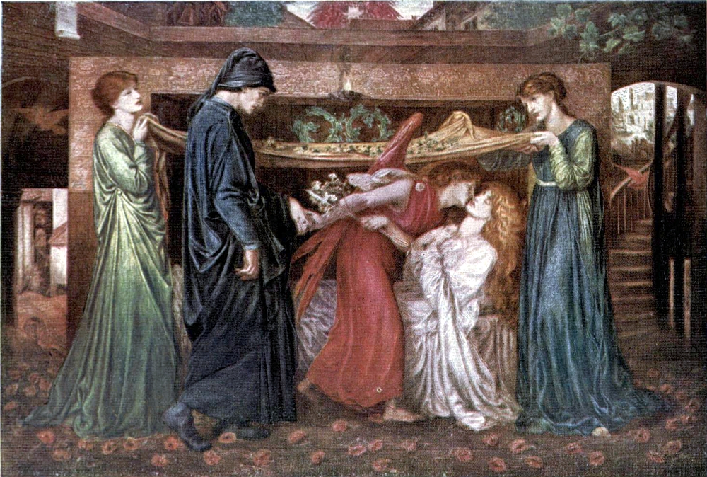 1000x674 Dante's Dream By Dante Gabriel Rossetti (1828 1882) - Dante And Beatrice Painting