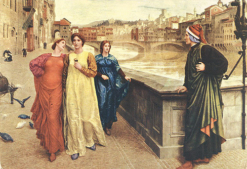 500x342 Dante Sees Beatrice - Dante And Beatrice Painting