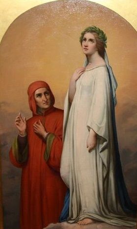 279x467 Attributed To Ary Scheffer (1798 1859) - Dante And Beatrice Painting