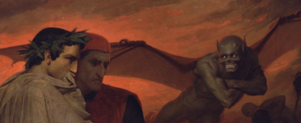 1047x429 Adolphe William Bouguereau. Part 1 The History Painter And His - Dante And Virgil In Hell Painting
