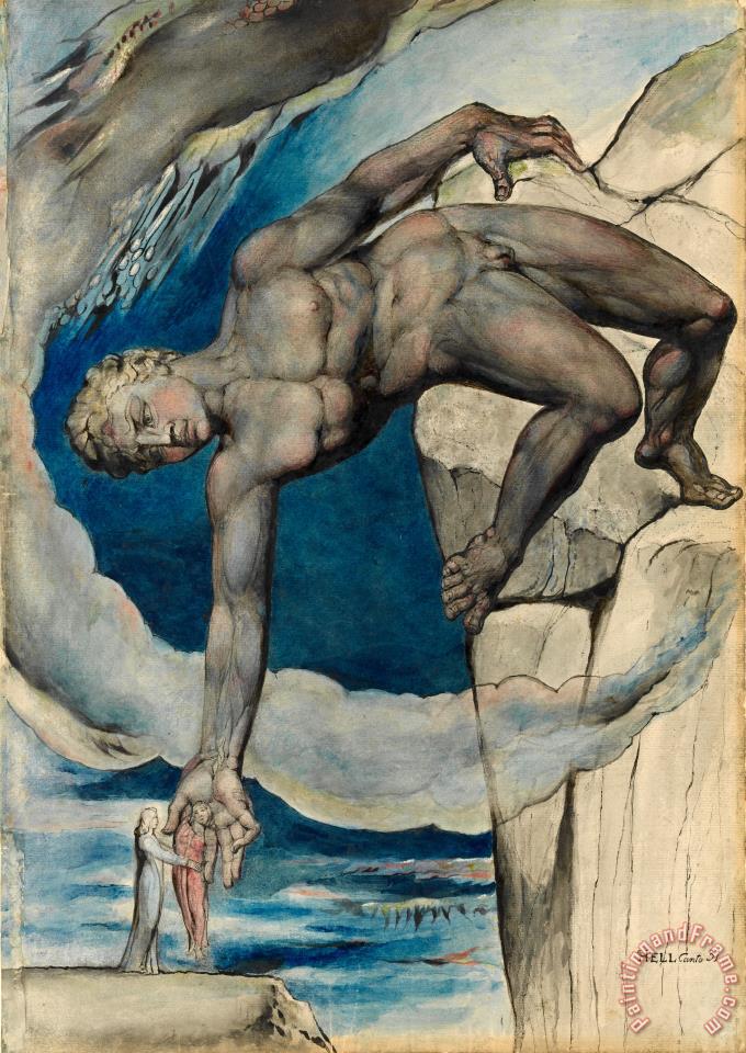 680x960 William Blake Antaeus Setting Down Dante And Virgil In The Last - Dante And Virgil In Hell Painting