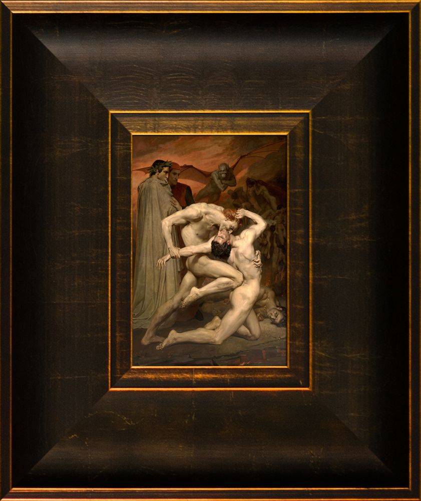 841x1000 Bouguereau, Dante And Virgil Pre Framed Miniature Reproduction - Dante And Virgil Painting