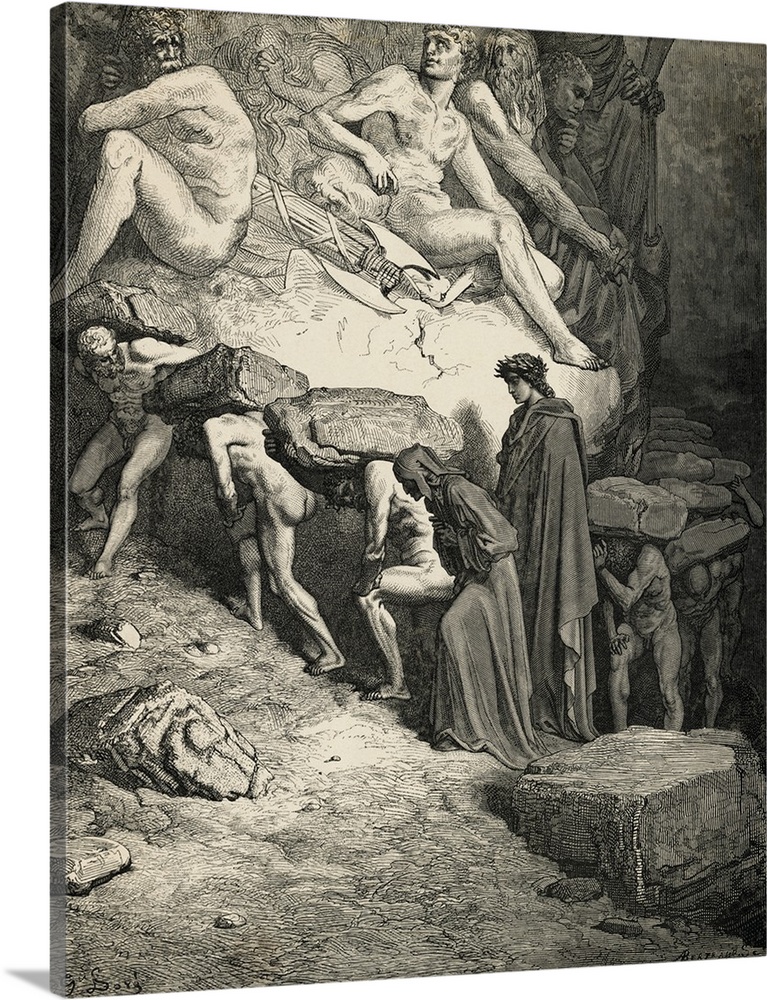 767x1000 Dante's Inferno The Burden Of Pride Wall Art, Canvas Prints - Dante Inferno Art Painting