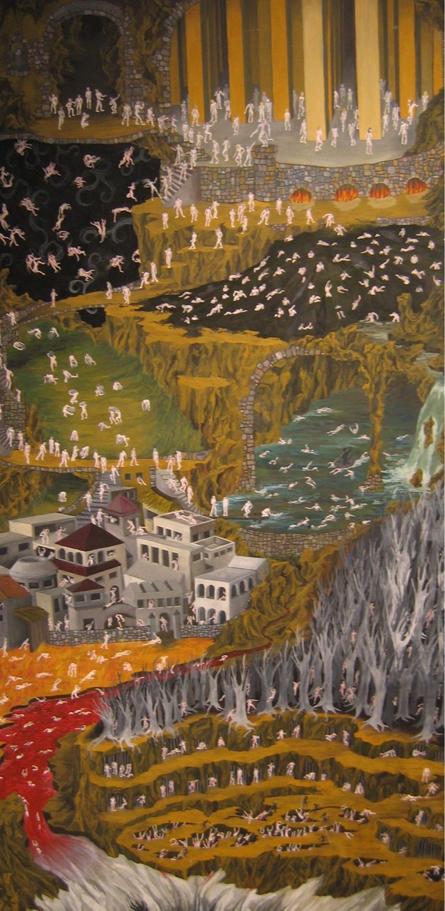 625x1278 Dante's Inferno By Spike Salute - Dante Inferno Art Painting