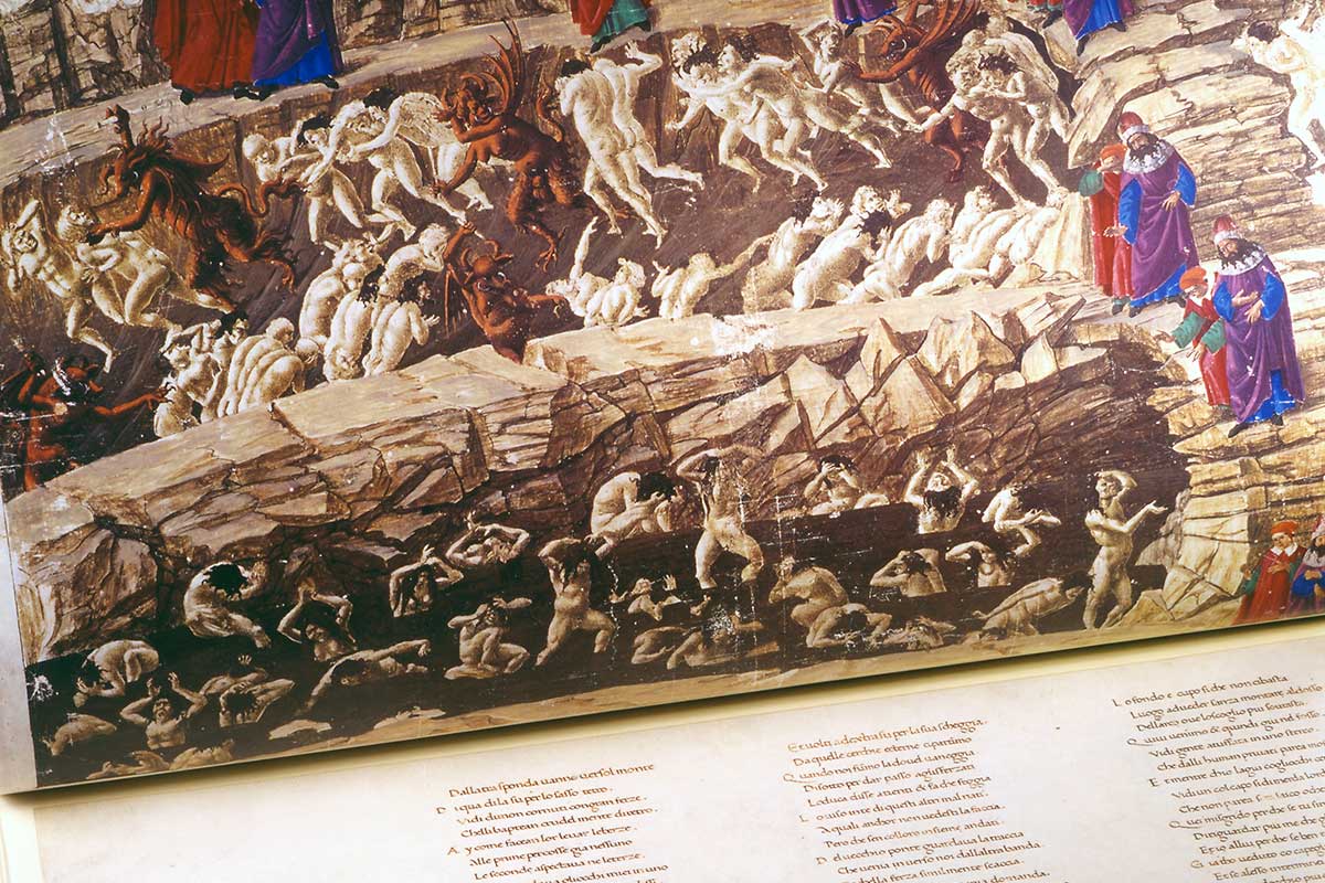 1200x800 Dante's Divine Comedy Illustrated By Botticelli - Dante Inferno Painting Botticelli Location