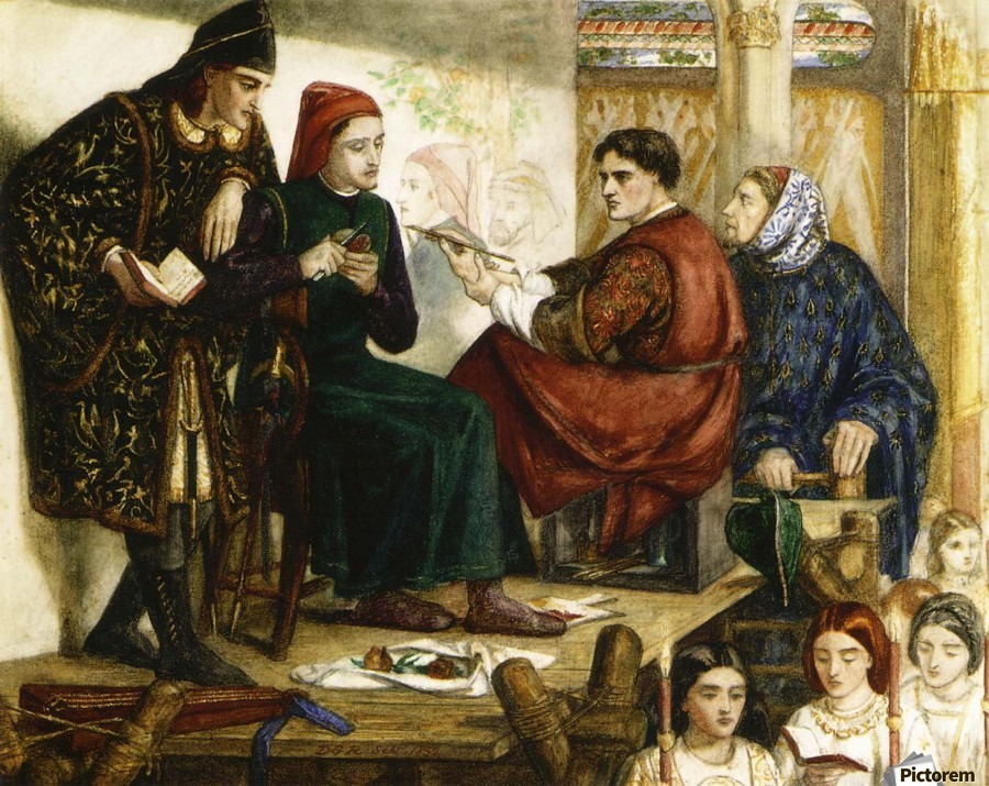 900x715 Giotto Painting The Portrait Of Dante - Dante Painting