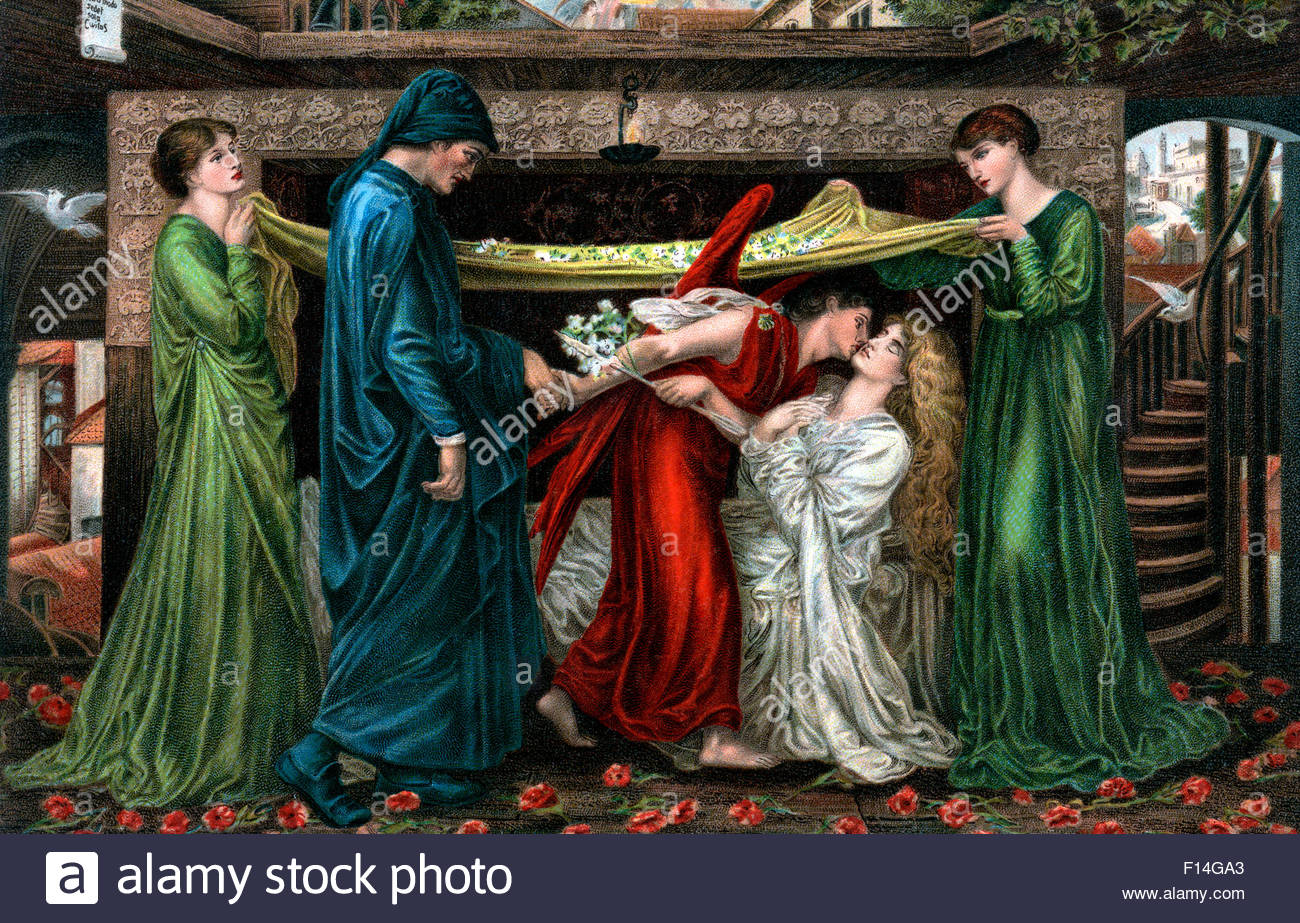 1300x923 1800s 1871 Painting By Dante Gabriel Rosetti Titled Dante's Dream - Dante Painting