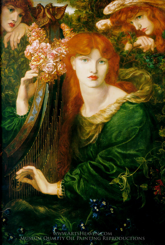 552x820 Reproduction Painting Dante Gabriel Rossetti La Ghirlandata, Hand - Dante Painting