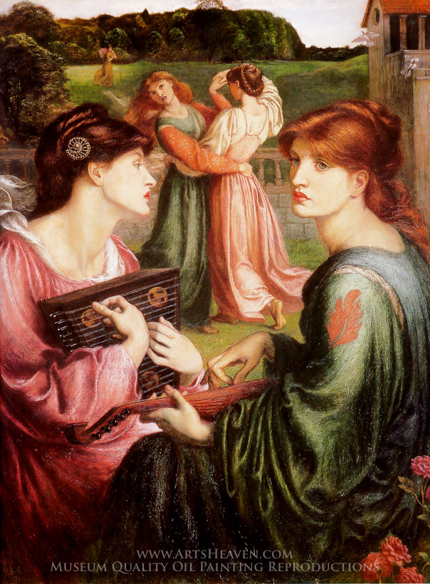 604x820 Reproduction Painting Dante Gabriel Rossetti The Bower Meadow - Dante Painting