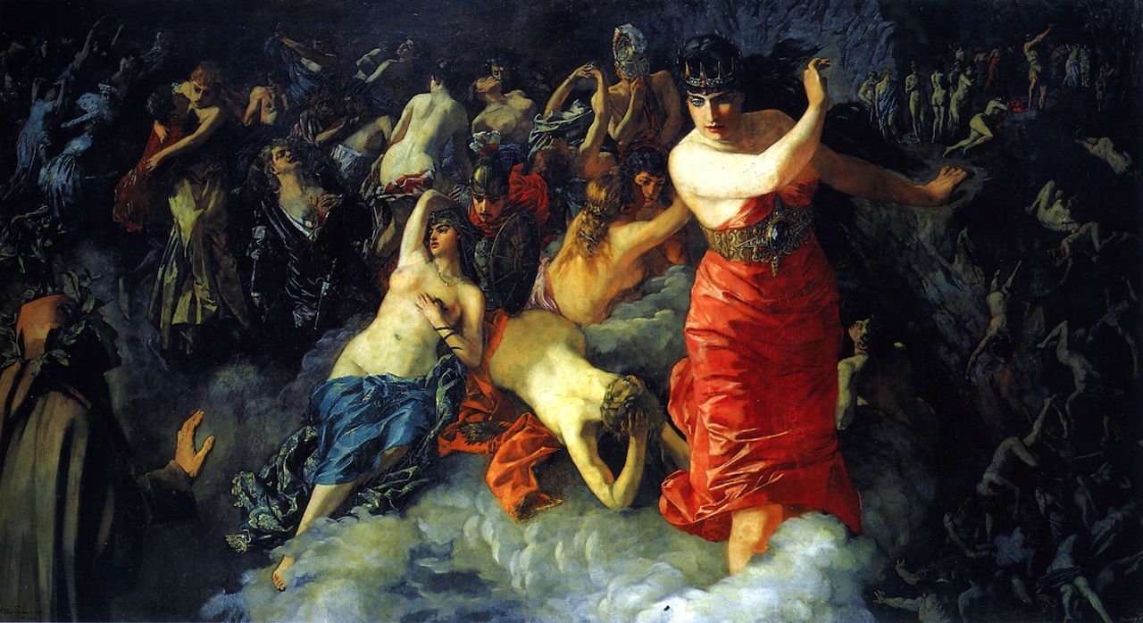 1280x698 Dante's Inferno Painting Wilhelm Trubner Oil Paintings - Dantes Inferno Painting