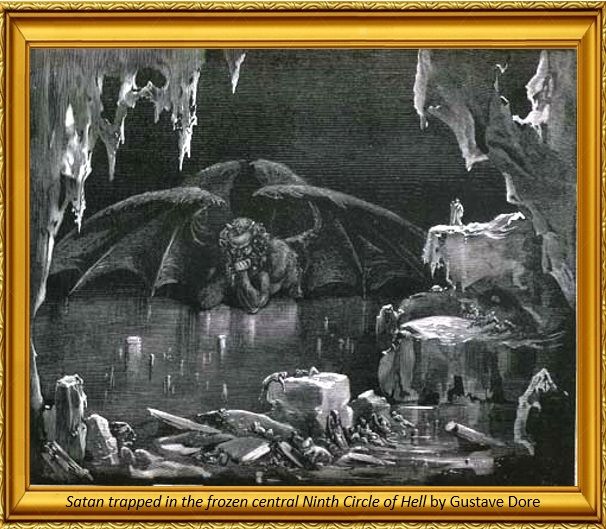 606x529 Satanferno Is Trapped Frozen Central Zone - Dantes Inferno Painting 9th Circle