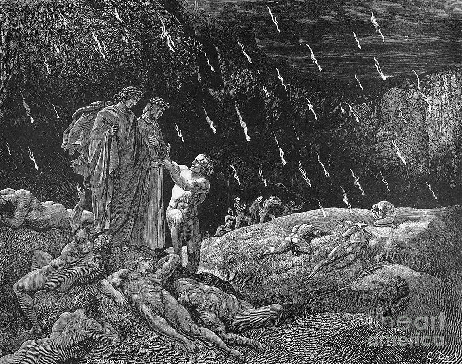 900x709 Dante Inferno Photograph By Granger - Dantes Inferno Painting Original