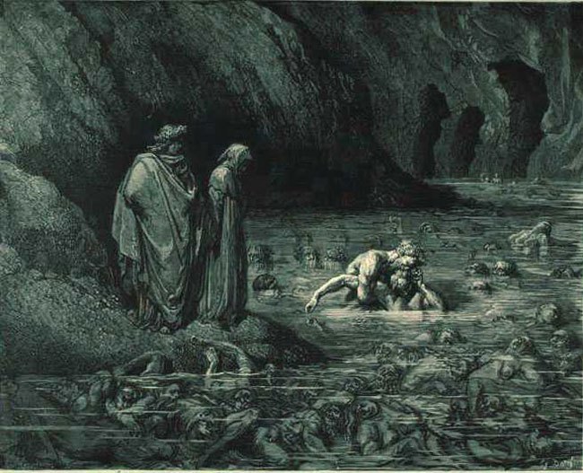 650x527 Gustave Hauntingly Beautiful Illustrations For Dante'S - Dantes Inferno Painting Original