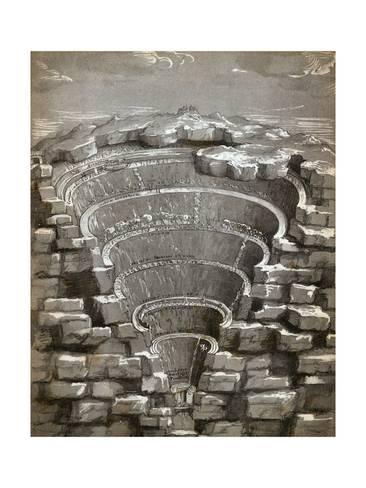 366x488 Map Of Hell, Illustration - Dantes Map Of Hell Painting