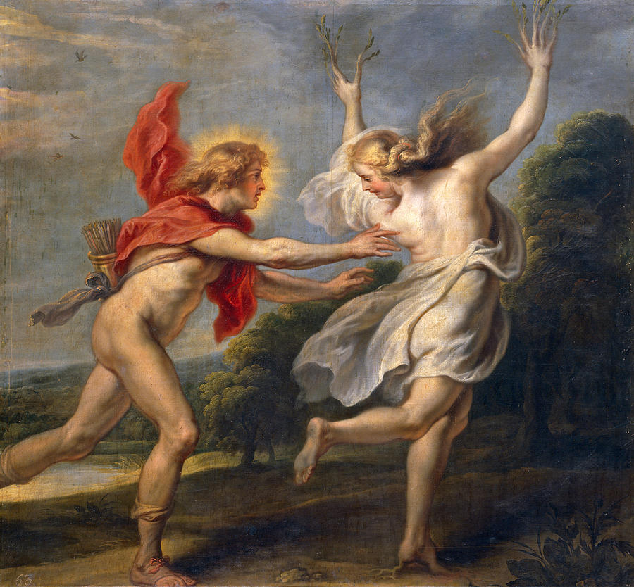 900x834 Apollo Chasing Daphne Painting By Cornelis De Vos - Daphne Painting