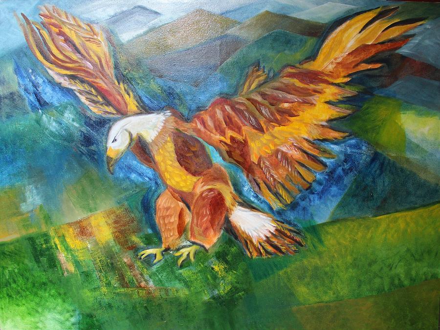 900x675 Where Eagle Dare. Painting By Raja Segar - Dare Painting