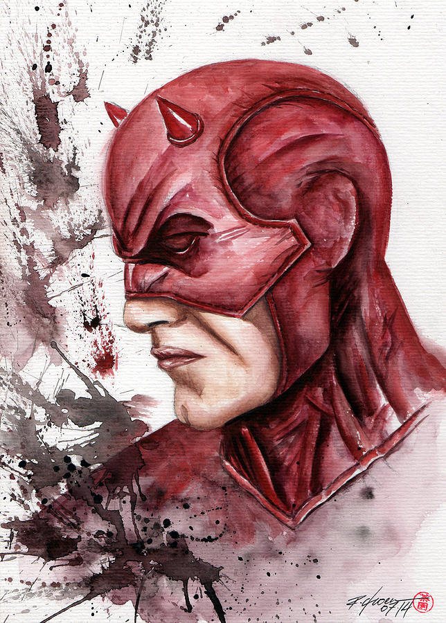 644x900 Daredevil Painting By Rodrigo Chaem - Daredevil Painting